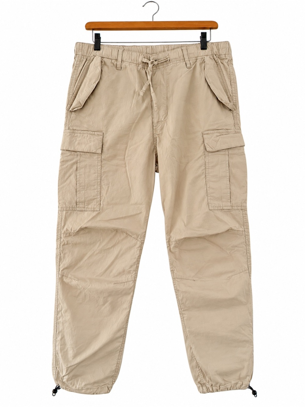 H&M Men’s Regular Fit Cargo Pants Khaki Beige Medium